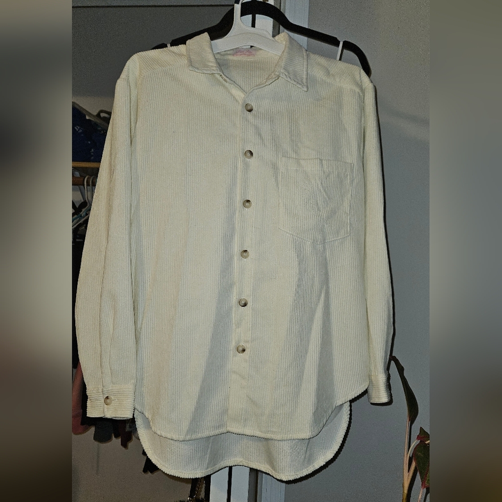 Women's Beige Button-Up Shirt